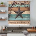 thumbnail image 5 of Texas Star Vintage Sheer Curtains 96 Inches Long, Berry Turquoise Green Brown Wooden Light Filering Curtains, Privacy Drapes Simi Floor to Veiling Curtain for Living Room Bedroom Window Treatment, 5 of 9