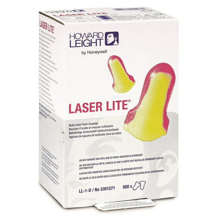LL-1 D Laser Lite Single-Use Earplugs, Cordless, 32NRR, MA/YW, LS500, 500 Pairs LL-1 D Laser Lite Single-Use Earplugs, Cordless, 32NRR, MA/YW, LS500, 500 Pairs
