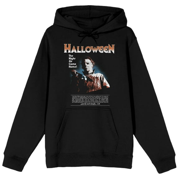 John Carpenter's Halloween The Night He Came Home Long Sleeve Men's Black Hooded Sweatshirt-XXL