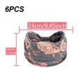 thumbnail image 2 of Diadema ancha para mujer y niña, banda para el sudor de yoga, bandana estampada elástica, diadema elástica, juego de 6 Adepaton BST3007841-1, 2 of 6