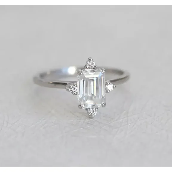 Romantic Engagement Ring Moissanite Diamond Ring Certified 1.20 CT Comfort Fit Band Gold Vintage Ring