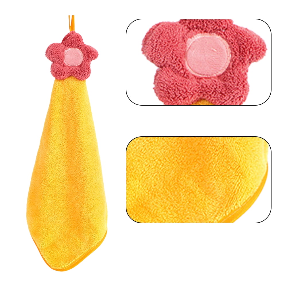 Misgirlot 5Pcs Kids Towels with Hanging Loop Colorful Cute Kids Hand Towels  Cartoon Hand Towels with Loops Absorbent Kids Hanging Towel for Kitchen