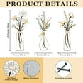 thumbnail image 2 of 3 Pcs Metal Flower Wall Decor, Vase Wall Art Home Decor for Living Room Bathroom Bedroom, Beige Gold, 2 of 6
