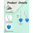 thumbnail image 7 of VESITIM Heart Bezel Set Dangle Drop Earrings 925 Sterling Silver Created Blue Opal Leverback Minimalist Earring for Women Jewelry Gift, 7 of 7
