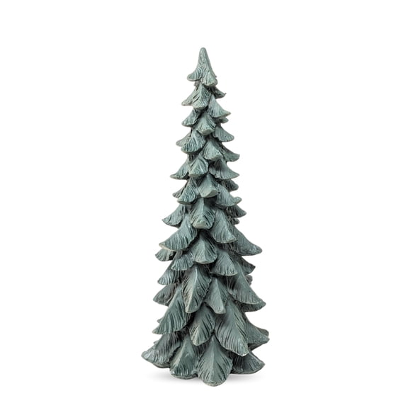 Evergreen Tree Figurine – 11-Inch Resin Pine or Spruce-Inspired Sculpture – Rustic Décor for Cabin Home – Forest-Themed Tabletop Ornament for Office Space – Ideal Gift for Nature and Outdoor Lovers
