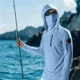 thumbnail image 7 of Mens UPF 50+ Sun Protection Lightweight Hoodie Shirts Long Sleeve Fishing Shirt SPF UV Running Hiking T Shirts, 7 of 7