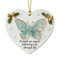 chaungfeng Friends are Angels Butterfly Christmas Ornament, Heartfelt Friendship Keepsake with Inspirational Quote, Holiday Decoration for Home Decor, Xmas Tree, Winter Party