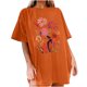 thumbnail image 1 of Faldas Cortas para Mujeres, Impresión de Flores Casual Oversized Camiseta de Manga Corta Top Hecho de 95% Poliéster 5% Spandex para Primavera Verano, Falda Corta de Verano, 1 of 7
