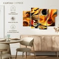 thumbnail image 4 of Elephant Stock Abstract Expressionist Wall Art - Horizontal Multi Panel Canvas - Living Room Wall Decor - Abstract Multi Panel - Black And Orange Decor - 24" x 14", 4 of 4