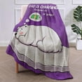 thumbnail image 2 of Blanket for Dad, Humorous Sleeping Bear Design, Soft Fleece Throw 40x50 inches, Fun Gift for Fathers - Purple and Gray, 2 of 6