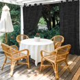 thumbnail image 4 of Outdoor Curtains for Patio Waterproof, Black Burlap Texture Windproof Pravicy Outside Porch Blackout Curtain, Farmhouse Vintage Black Sun Blocking Grommets Curtains for Cabana 2 Panels 54"x108", 4 of 9
