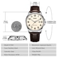 thumbnail image 4 of Watch for Men Minimalist Ultra Thin Wrist Watch Waterproof Quartz Analog Watch with Leather Strap -Gift for Men, 4 of 7