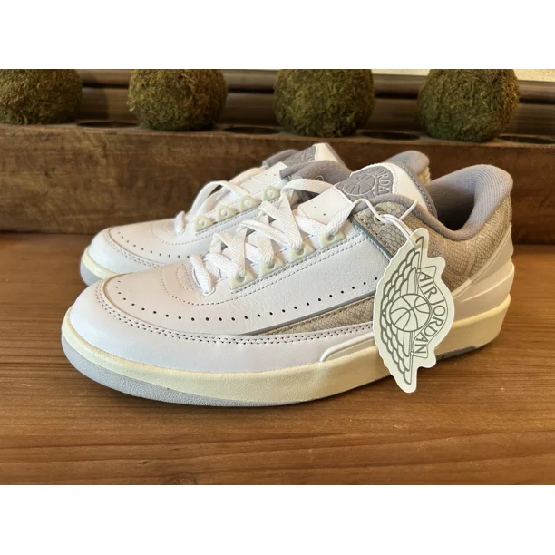 Ni - ke Ni - ke Air Jordan 2 Retro Low White Cement Gray DV9956-100 Men's Size 10.5 NEW
