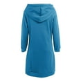 thumbnail image 5 of Outfmvch Hoodies Womens Hoodies Womens Autumn And Winter Loose Solid Long Hooded Dress With Pocket Zip Up Hoodie Women Blue Xl, 5 of 5