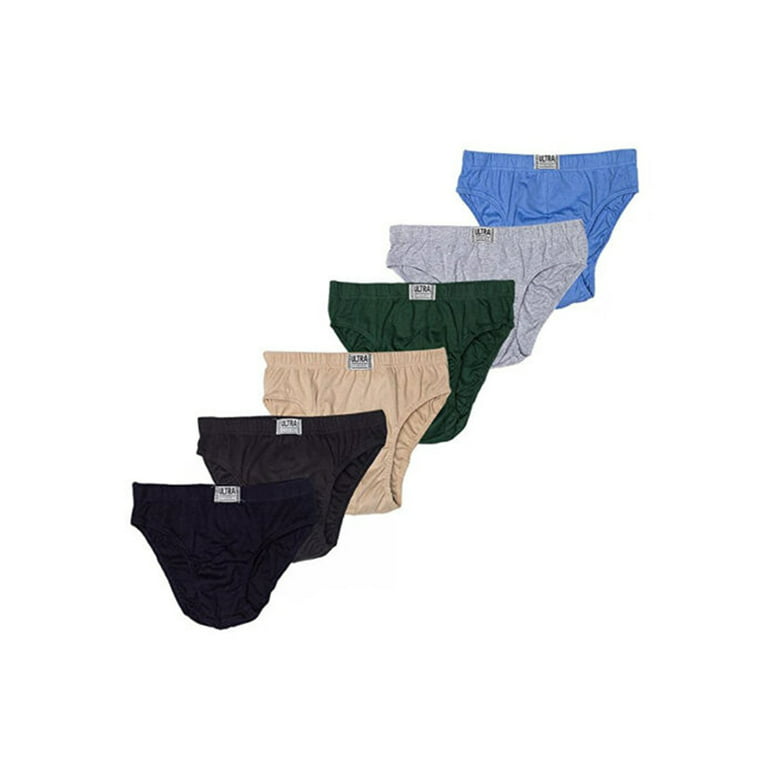 6 Pack Men's ULTRA Cotton Bikini Brief Underwear, Color Combo #1, m
