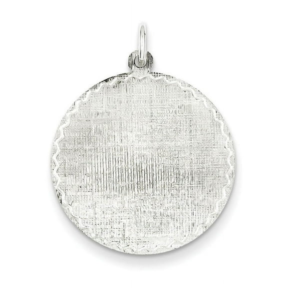 Sterling Silver Engravable Round Patterned Disc Charm