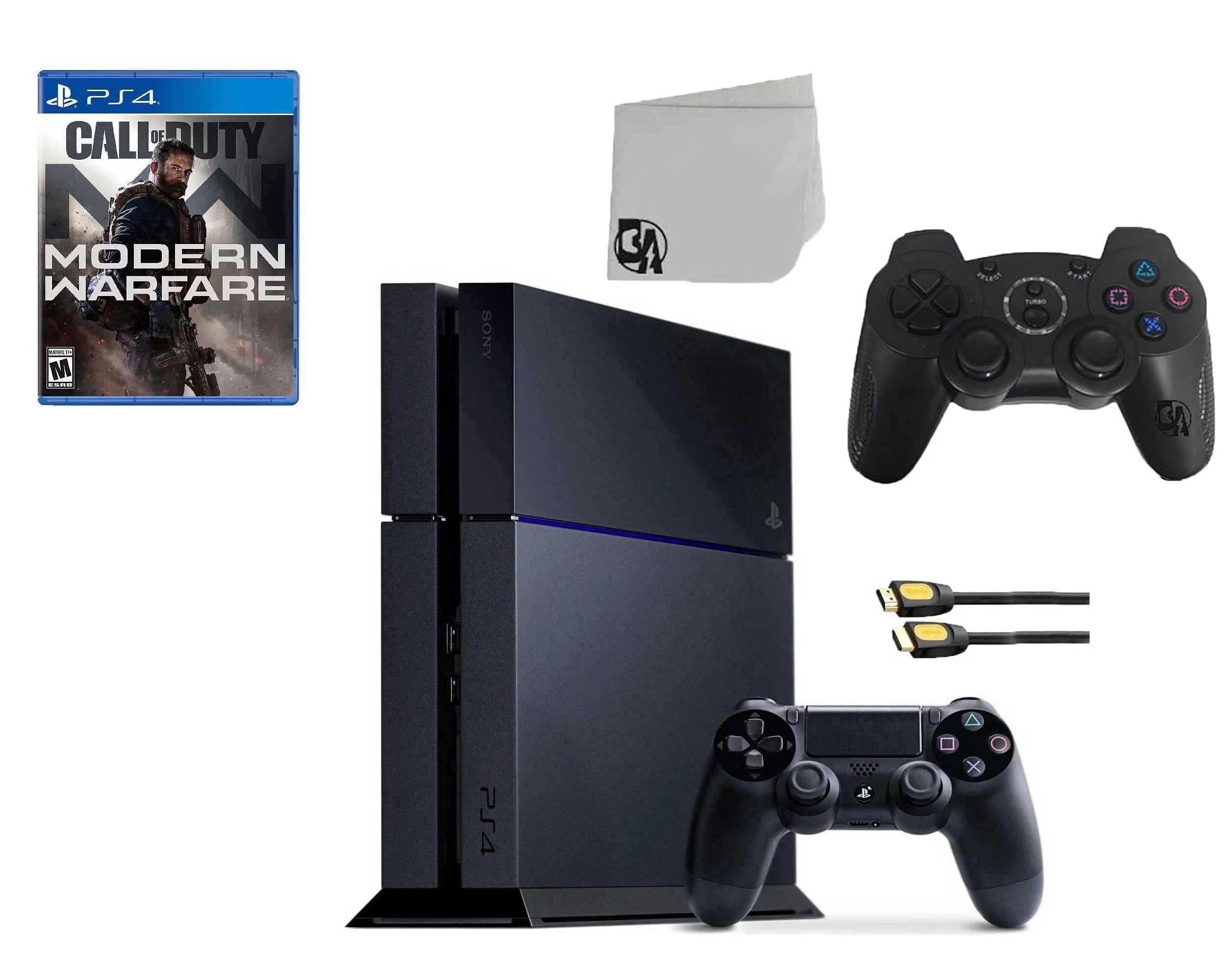 Pre Owned Sony PlayStation 4 500GB Gaming Console Black 2 Controller Included with Detroit Become Human BOLT AXTION Bundle