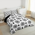 thumbnail image 3 of Manfei Boys Happy Halloween King Size Comforter Sets,Spider Webs Bedding Comforter Set,White Black Bedding Set For Teens,Ultra Soft Home Decor Reversible,3 Pieces, 3 of 8