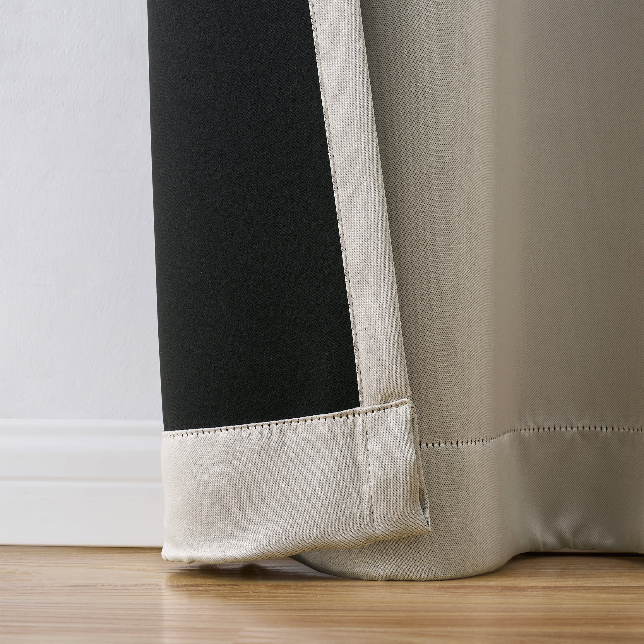 Mainstays Solid Blackout Curtain Panel Pair, Set of 2, Washed Stone, 30"W x 63"L