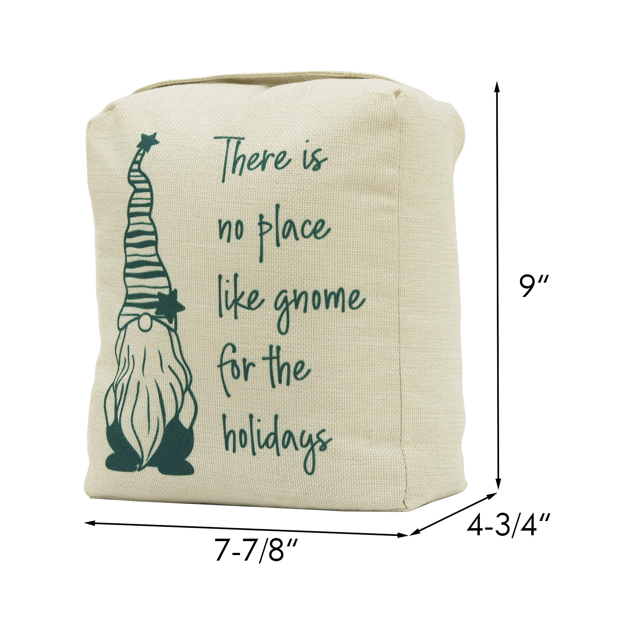 Parisloft Christmas Weighted Fabric Door Stop with handle - There Is No Place Like Gnome for the Holiday, Christmas Decor