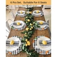 thumbnail image 4 of 13 Inch Round Placemats Set of 4, Grey Bunny Easter Non Slip Heat Insulation PP Table Mats, Rabbits Spring Botanical Black White Plaid Washable Place Mats for Kitchen Dining Party Table Decor, 4 of 7