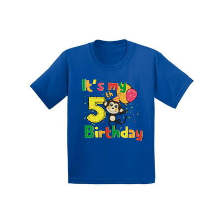 Awkward Styles Monkey Birthday Toddler Shirt Monkey Birthday Party 5th Birthday Party It's My 5th Birthday Shirt I'm Five Shirt Birthday Boy Tshirt Monkey Birthday Girl Shirt Gifts for 5 Year (Best 5 Year Old Birthday Gifts)