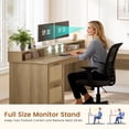 thumbnail image 7 of Farmhouse 63" L Shaped Computer Desk with 4 Drawers and Storage Cabinet, Corner Office Desk with Monitor Stand, 7 of 7