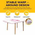 thumbnail image 4 of Valentine's Day Table Cloths for 3 Foot Rectangle Tables, Pink Bows Romantic Love Heart Checkered Patio Waterproof Elastic Fitted Tablecloths, Washable Rectangular Table Cover for Camping, 4 of 8