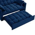 thumbnail image 6 of 3 in 1 Convertible Sleeper Sofa Bed, 53" Modern Convertible Sofa Bed with 2 Detachable Arm Pockets,Velvet Pull Out Couch with Pull Out Bed for Living Room Furniture,Navy, 6 of 7