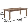 thumbnail image 2 of Riverdale Dark Brown Wood Dining Table with Extendable Leaf - 64 Inch to 80 Inch Rectangular Farmhouse Dining Room Table, 2 of 7