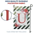 thumbnail image 4 of America Forever Spring Monogram Garden Flag Letter U 12.5 x 18 inches Double Sided Vertical Outdoor, Yard, Lawn, with Beautiful Bright Flowers, Floral Wreath, Rose, Summer Flowers Garden Flag, 4 of 5