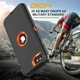 thumbnail image 6 of iPhone SE 2022/2020 Case Built-in Screen Protector Shockproof Dust/Drop Proof 3 in 1 Full Body Rugged Heavy Duty Durable Cover for Apple iPhone SE 3rd/2nd Gen 4.7,Orange, 6 of 8