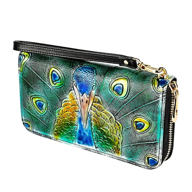 Minnieouse Monedero de cuero para mujer, Clip de foto de repuesto elegante portátil, billetera elegante, Notecase, regalo de cumpleaños con cordón Carteras Verde Tipo 3