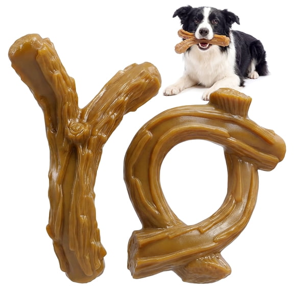 2 Pack Dog Chew Toys for Aggressive Chewers, Durable Nylon Bone for Small Medium Large Breeds, Tough Teeth Cleaning Puppy Chew Toy (2 Count)