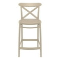 thumbnail image 4 of Compamia Tabouret de Comptoir Contemporain en Résine pour Intérieur et Extérieur - Ensemble de 1, Taupe, 4 of 8