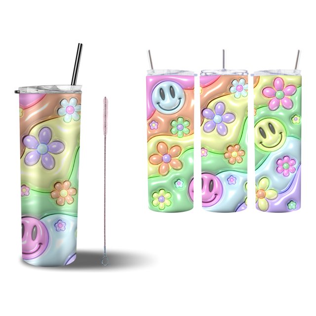 Termo Tumbler SVART 20 oz diseño Carita feliz Verano Tipo inflado MD1