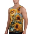 thumbnail image 2 of Gukieu Sunflower Field Art Print Men's Quick Dry Fitness Vest, Round Neck Sleeveless Fitness Bodybuilding Top-Small, 2 of 7