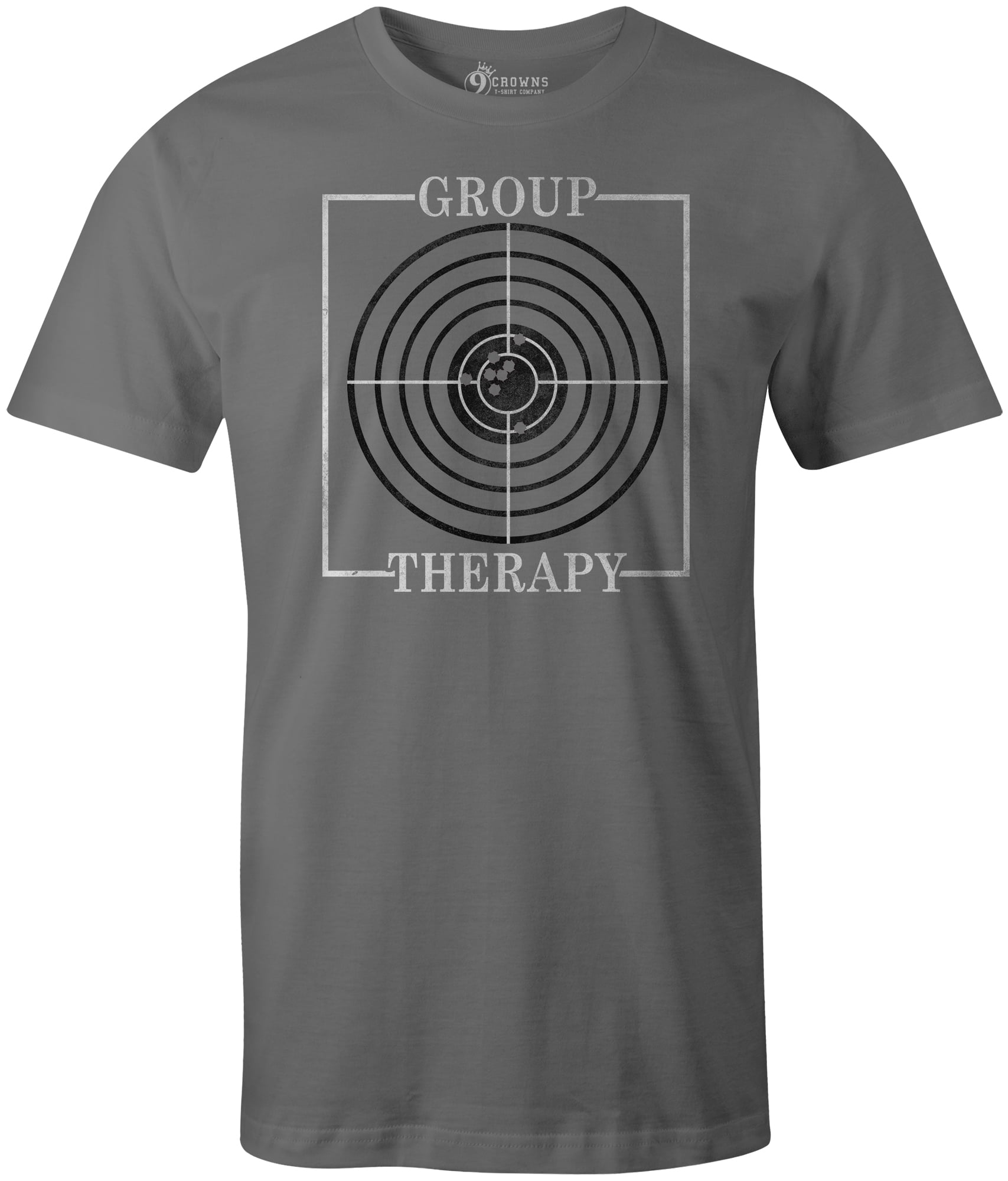 9 Crowns Tees Funny Group Therapy Gun Target Shooting TShirtMens