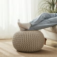 thumbnail image 4 of Round Pouf Foot Stool Ottoman by Sweet Home Collection, Beige, 4 of 6