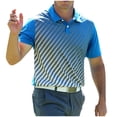 thumbnail image 2 of YHAJDS Men Zip Print Sport Jersey Short Sleeve Collared Summer Baseball Top, 2 of 4