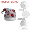 thumbnail image 4 of KLL Christmas Hats for Adults Plush Ladybug Print Santa Hat Xmas Fluffy Santa Claus Hat for Women Men, 4 of 6