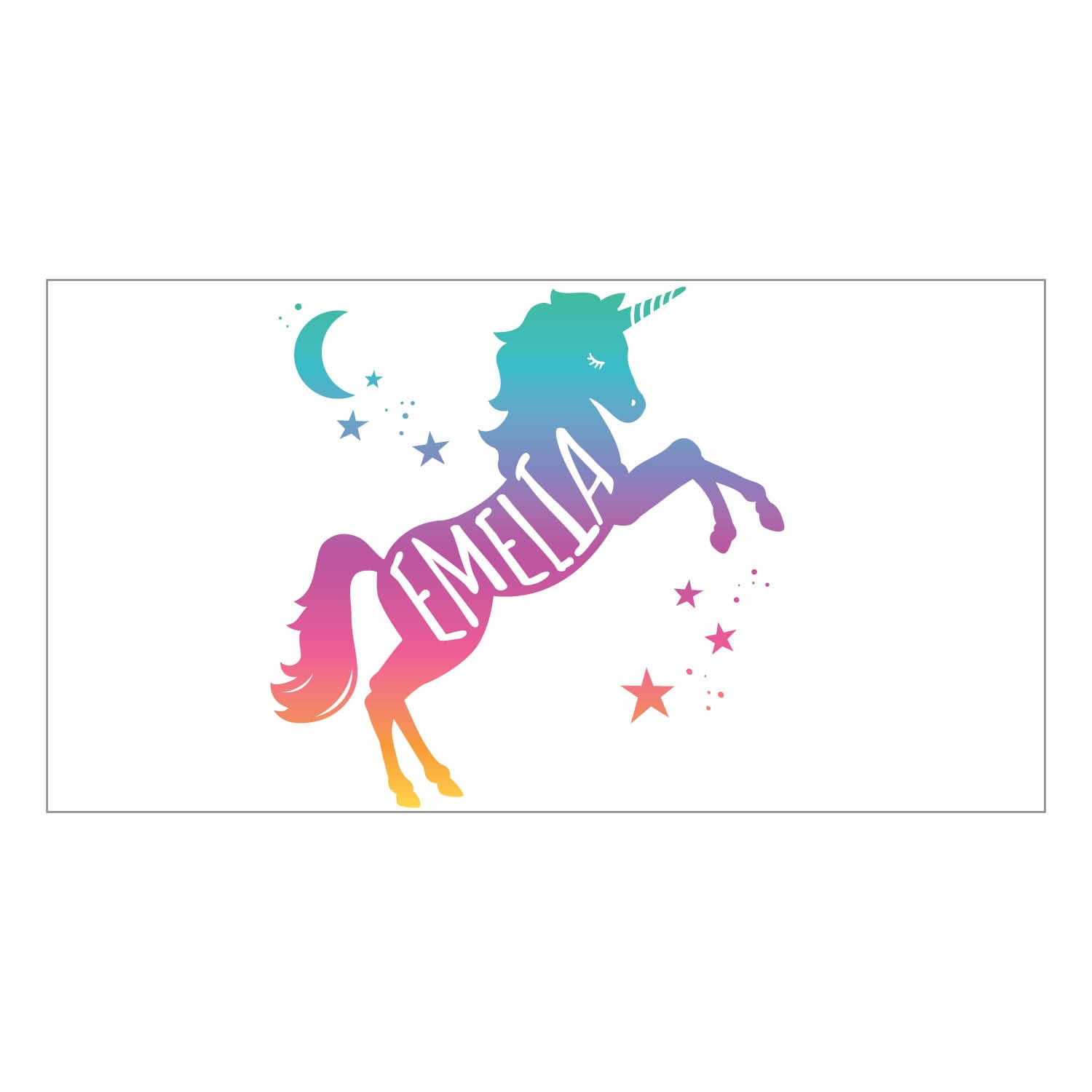 Personalized Aqua Unicorn Stainless Steel Water Bottle