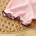 thumbnail image 7 of Fengqque Girl's T-shirt Summer Short Sleeve Tops Bow Lettuce Trim Crew Neck Shirts Loose Fit Casual Basic Tees Pink 1-2 Years, 7 of 7