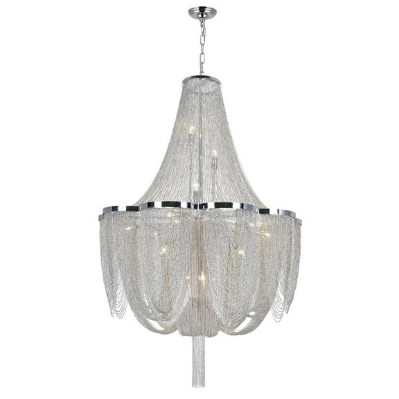 CWI Lighting Taylor 10 Light Down Contemporary Metal Chandelier in Chrome