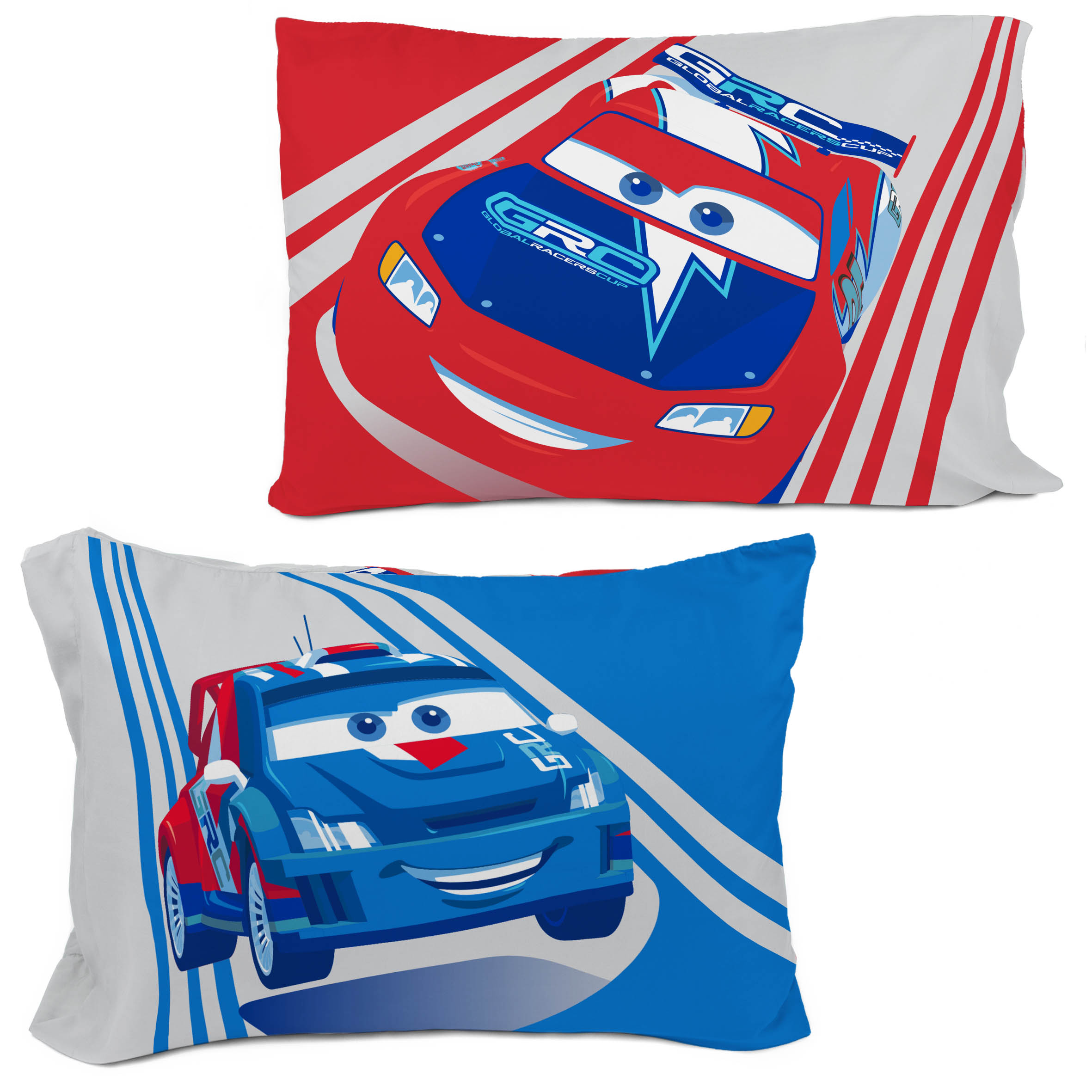 Cars 2-Piece Kids Reversible Comforter and Pillowcase Bedding Set, The Race Is On, Disney, Twin/Full