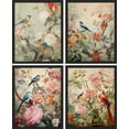 thumbnail image 2 of PixonSign Framed Wall Art Chinoiserie Bird and Flower Vintage Asian Inspired Floral Illustrations Posters, Set of 4 Multicolor Nature Wilderness Canvas Prints for Home Decor - 11"x14" Black, 2 of 5