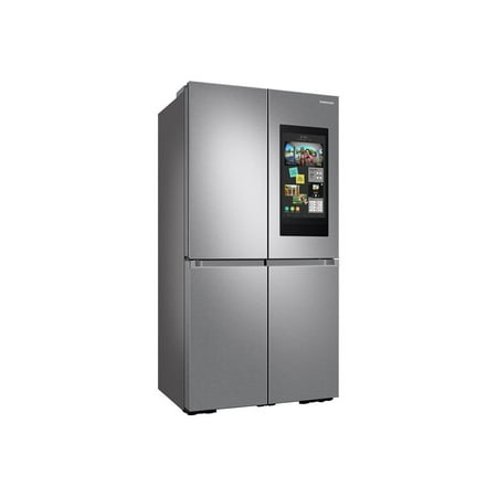 Samsung - 23 cu. ft. Smart Counter Depth 4-Door Flex™ Refrigerator with Family Hub™ & Beverage Center - Stainless steel