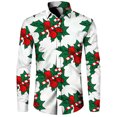 thumbnail image 2 of Camisa de manga larga para hombre, regalo de Año Nuevo 2024, camisa con estampado 3D de temática navideña, camisa informal de fiesta de talla grande para hombre S-5XL, 2 of 5