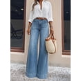 thumbnail image 4 of Women High Waisted Straight Leg Jeans Trendy Loose Denim Pants with Pockets Denim Blue S, 4 of 9