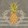 thumbnail image 3 of Authentic Hotel and Spa Turkish Cotton Pineapple Embroidered Dark Grey 2-piece Bath Towel Set, 3 of 3
